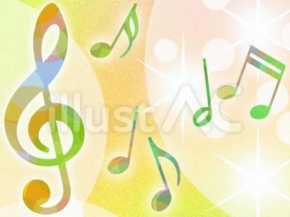 ト音記号と音符のイラスト音楽イメージ素材