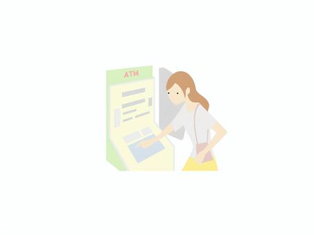 ATM振込操作のミニマル atm,振込,操作,振込詐欺,カラー,ミニマルのイラスト素材