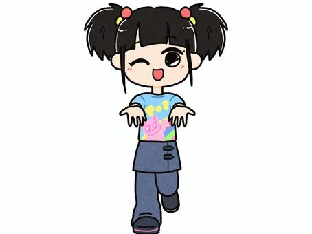 平成女子 平成女子 人物,女の子,平成,かわいい,ポップ,小学生,ファンシー,カラフル,カジュアル,ポーズのイラスト素材