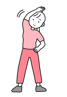 シンプルストレッチ女（p） シンプル,ストレッチ,人,女,準備運動,体操,準備体操のイラスト素材