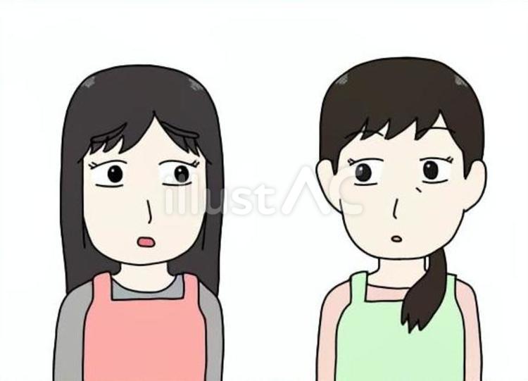 主婦　エプロン 黒髪,人,エプロンのイラスト素材