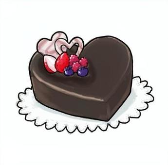 ハートのチョコケーキ