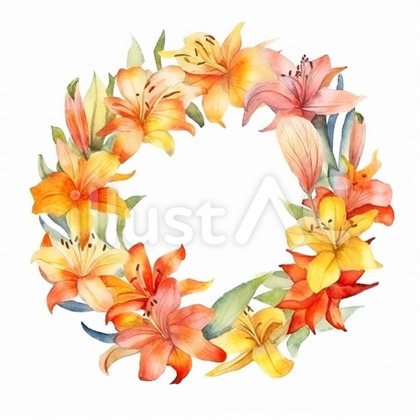 デイリリー 花びらのリース