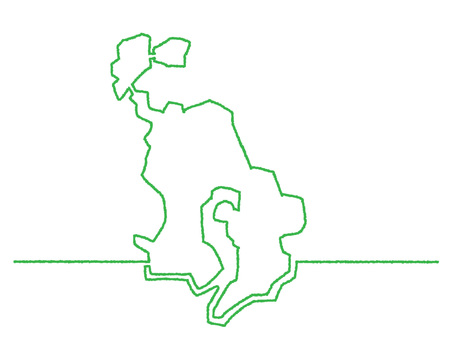 鹿児島の一筆書き 鹿児島,地図,一筆のイラスト素材