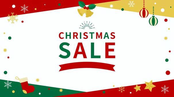 冬・クリスマス セール バナー背景 クリスマス,セール,12月,ベル,冬,イベント,バナー,オーナメント,ヒイラギ,星のイラスト素材