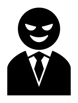 悪い顔のネクタイの人 詐欺師,悪徳業者,人物,悪人,アイコン,悪い,闇,犯罪者,不気味,怪しいのイラスト素材