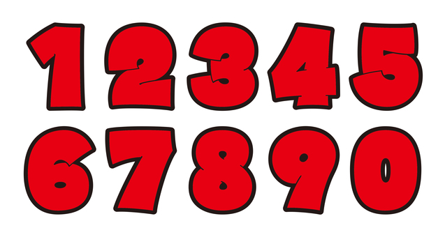 オリジナル数字セットJ　太フチ 数字,フォント,オリジナル,文字,太文字,極太,ボールド,フチ文字,袋文字,太線のイラスト素材