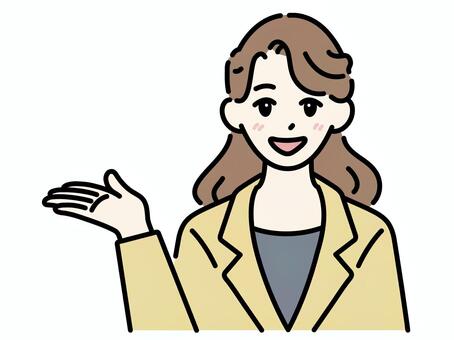 案内_左_若い女性カラー ごあんない,ご案内,ビジネス,こちら,案内,女性,人,スーツ,若い,ヤングのイラスト素材