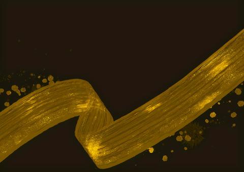 Golden brush line splash Japanese style decoration on a black background, , JPG and AI