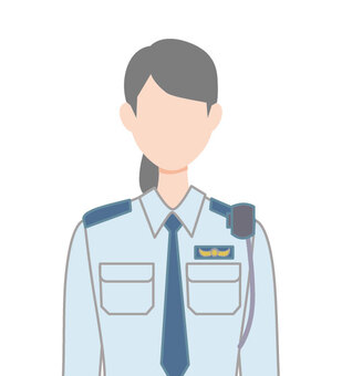 女性警官 警官,警察,ネクタイ,女性,婦警,無線,1人,上半身,人物,人のイラスト素材