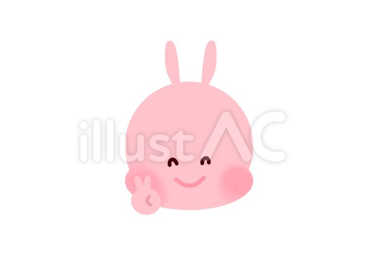 ピースしているうさぎ うさぎ,動物,ピースのイラスト素材