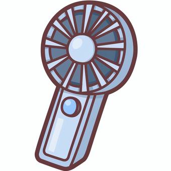 ハンディーファンのデフォルメイラスト 扇風機,ハンディー,手持ち,涼しい,ファン,携帯,充電式,usb,首掛け,ポータブルのイラスト素材