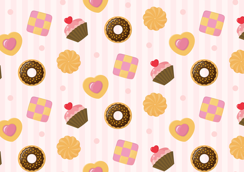 バレンタイン、スイーツのパターン・ピンク バレンタイン,背景,パターン,チョコレート,お菓子,2月,バレンタインデー,スイーツ,2月14日,冬のイラスト素材