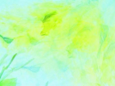 花風のメロディ-イエローグリーン01 爽やか,黄緑,ブルー,植物,抽象,背景,透明感,軽やか,ナチュラル,春のイラスト素材