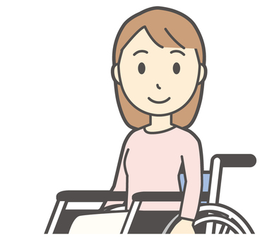  ロングヘア女性-291-バスト 車いす,女性,女の子,人物,かわいい,障害者,車椅子,座る,写真撮影,撮影のイラスト素材