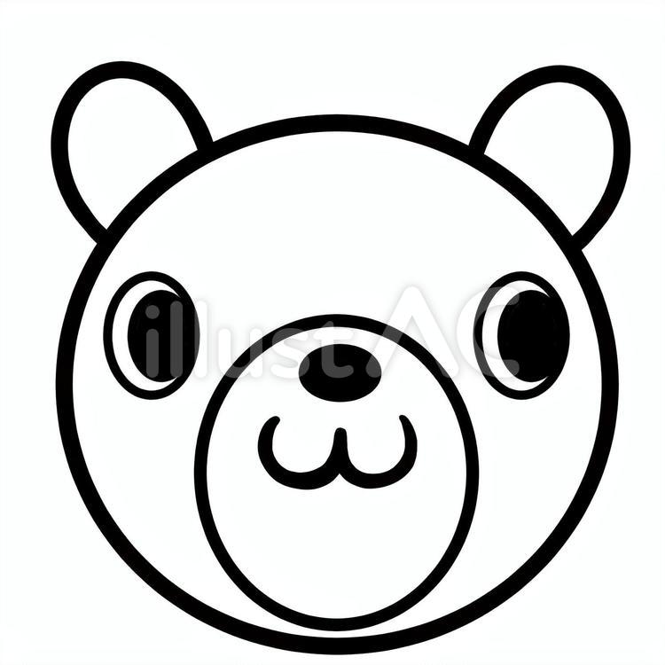 正月動物福笑い熊完成線画塗絵 イラスト,正月,しょうがつのイラスト素材