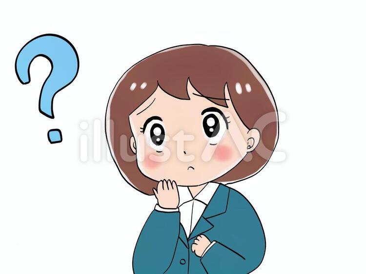 女性会社員困る１ 困る,悩む,olのイラスト素材