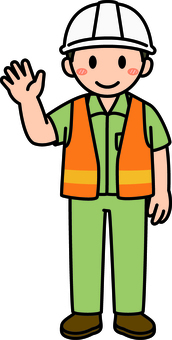 合図するカーキの作業員です。 合図するカーキの作業員です。 作業員,シンプル,スタッフ,従業員,アルバイト,パート,倉庫,運搬,物流,作業のイラスト素材