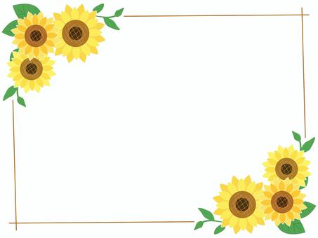 Sunflower frame background 01, , JPG, PNG and AI