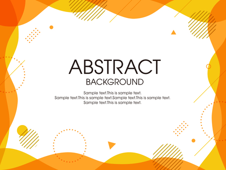 抽象的な背景(オレンジ) 抽象的な背景(オレンジ) 幾何学,幾何学模様,抽象,フレーム,背景,オレンジ,黄色,流体シェイプ,ビジネス,枠のイラスト素材