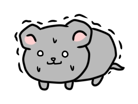 Illustration, a mouse, sweat, cold sweat, 