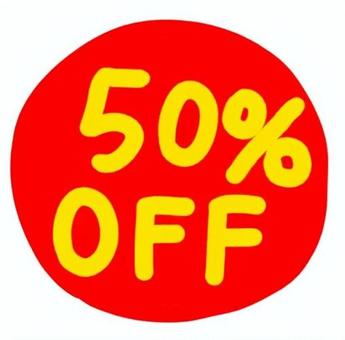 50%off赤 50%off赤 50%off,割引,セール,バーゲン,キャンペーン,店,スーパー,ショッピング,チラシ,宣伝のイラスト素材