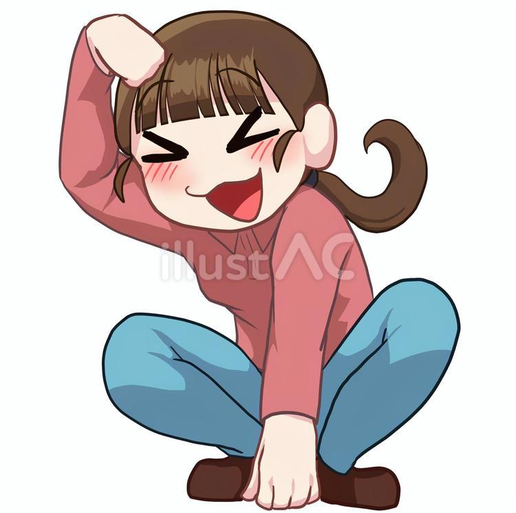 猿真似＿女性 人物,生活,全身のイラスト素材