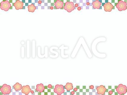 梅の花フレーム花模様飾り枠素材イラスト