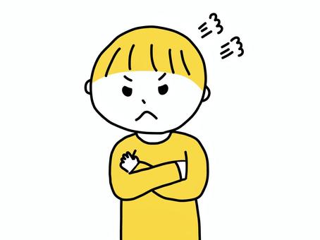 腕組みをして怒っている男の子 腕組みをして怒っている男の子 腕組み,怒る,プンプン,怒り,イライラ,男の子,男子,キッズ,子供,人物のイラスト素材