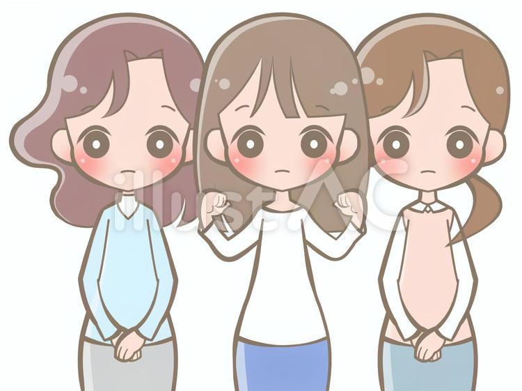 拳-女性-無表情201123 女性,無表情,ガッツポーズのイラスト素材