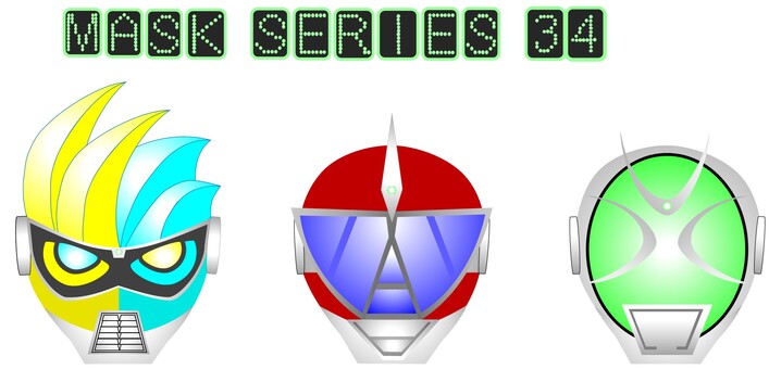 マスク シリーズ34 お面,かぶりもの,仮面,夏,祭り,夜店,マスク,秋,キャラクター,ワンポイントのイラスト素材