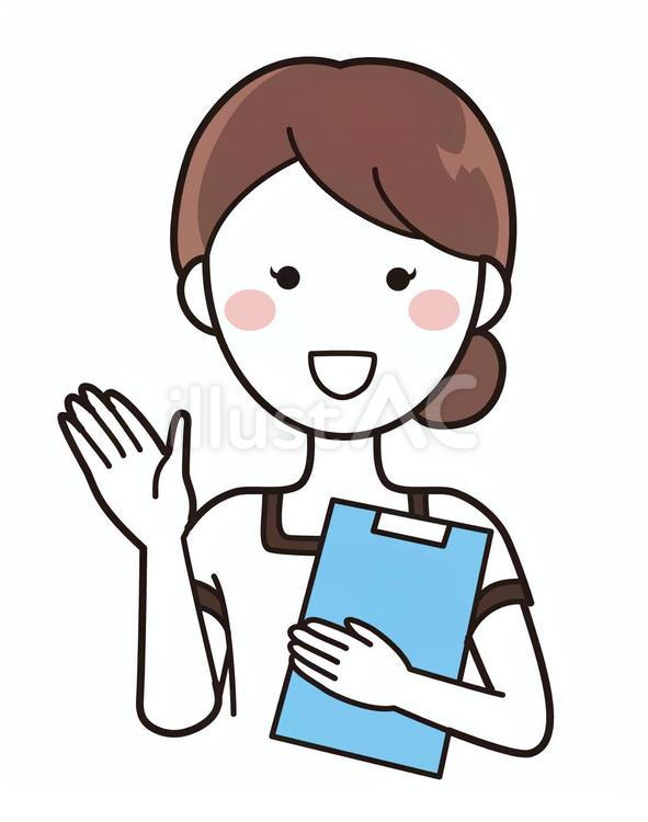 案内をする美容スタッフ エステティシャン,女性,エステのイラスト素材
