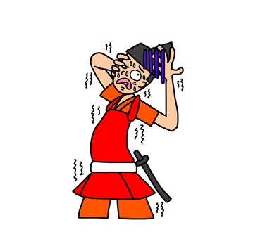 混乱する鎌倉時代の雑兵 雑兵,侍,武士,鎧武者,兵士,戦士,日本,和風,歴史,日本史のイラスト素材