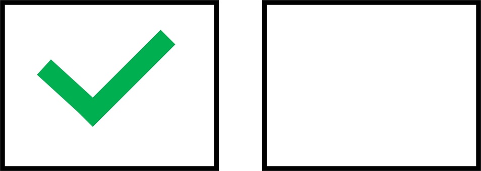 Illustration, caixa de verificação, marca de verificação, escolhas, 