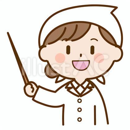 指示棒でさしながら説明をする給食の先生
