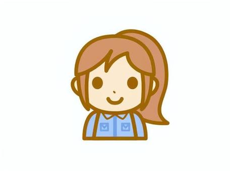 作業員女性　ノーマル 作業員,作業着,女性,人物,大人のイラスト素材