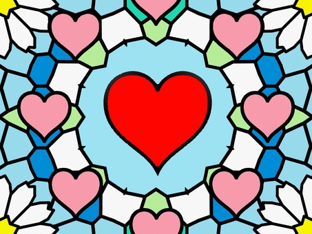 シームレスなモザイク　ｒ　ホワイトデー ホワイトデー,マーガレット,花柄,ガーデニング,ハート,マーク,お祝い,飾り,幸せ,ロマンのイラスト素材