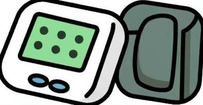 白の血圧計です。 血圧,シンプル,測定,検査,グラフ,心臓,バイタルチェック,機械,腕タイプ,高血圧のイラスト素材