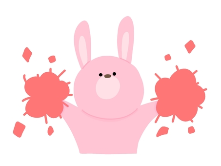 A rabbit cheering with a pompon, popcorn, rabbit, cheerleader, JPG and PNG