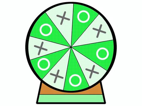 ルーレットのアイコン『緑』 ルーレット,円盤,回転,止める,当たり,はずれ,モチーフ,カラー,ゲーム,運試しのイラスト素材