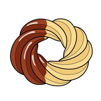 ドーナツのアイコン チョコレート,ドーナツ,フレンチクルーラー,お菓子,デザート,おやつ,洋菓子,チョコ,食べ物,揚げるのイラスト素材