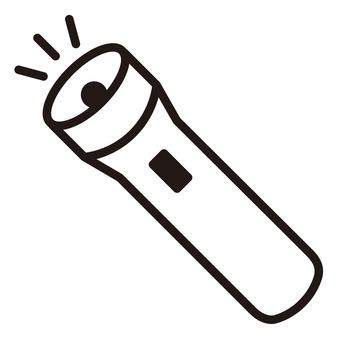 災害や防災、非常用の懐中電灯線画アイコン 懐中電灯,ペンライト,防災,線画,アイコン,非常用,照明,led,灯り,明るいのイラスト素材