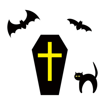 Illustration, halloween, cemetery, bat, 