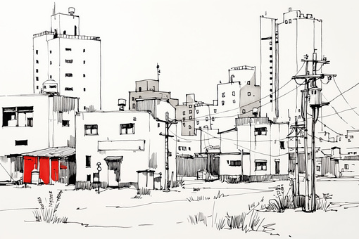 手描きスケッチ、町並み風景 手描きスケッチ、町並み風景 スケッチ,手描き,町並みのイラスト素材
