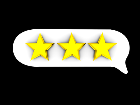 三ツ星とフキダシ 星,飾り,複数,三ツ星,3d,cg,黄色,フキダシのイラスト素材