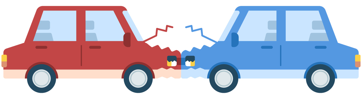 車_正面衝突 車_正面衝突 正面衝突,車,乗物,追突,事故,トラブル,保険のイラスト素材