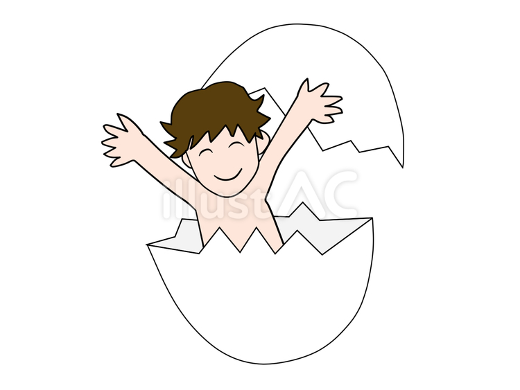 再生する 生まれる,誕生,たまごのイラスト素材