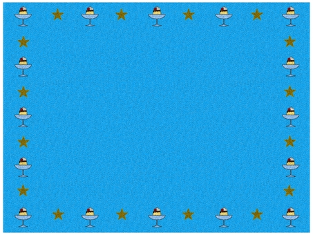 プリンと星のフレ−ム　水色