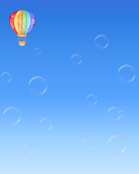 虹色の気球としゃぼん玉の青空背景 虹色の気球としゃぼん玉の青空背景 青空,気球,バルーン,虹色,カラフル,しゃぼん玉,背景,爽やか,明るい,春のイラスト素材