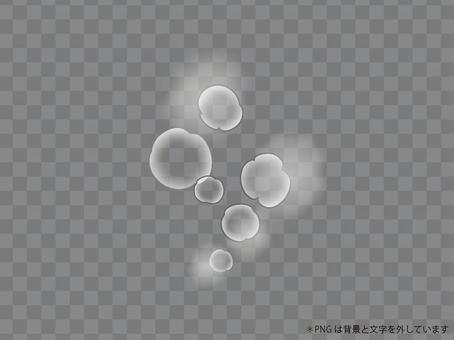 漫画の吐息　５ 吐息,蒸気,白い息,吐く,もくもく,グラデーション,白,湯気,ふわふわ,漫画のイラスト素材